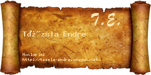 Tézsla Endre névjegykártya